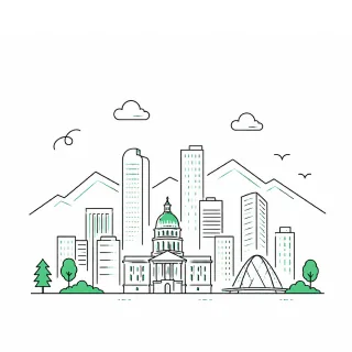 Denver skyline illustration