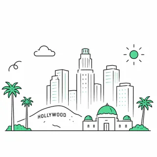 Los Angeles skyline illustration