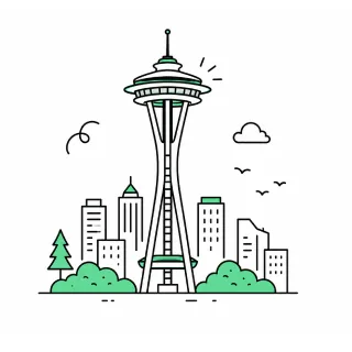 Seattle skyline illustration