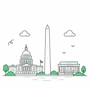 Washington DC skyline illustration