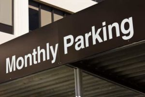 Monthly parking sign
