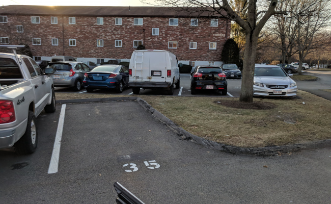 Outdoor lot parking on Bryon Road in Chestnut Hill